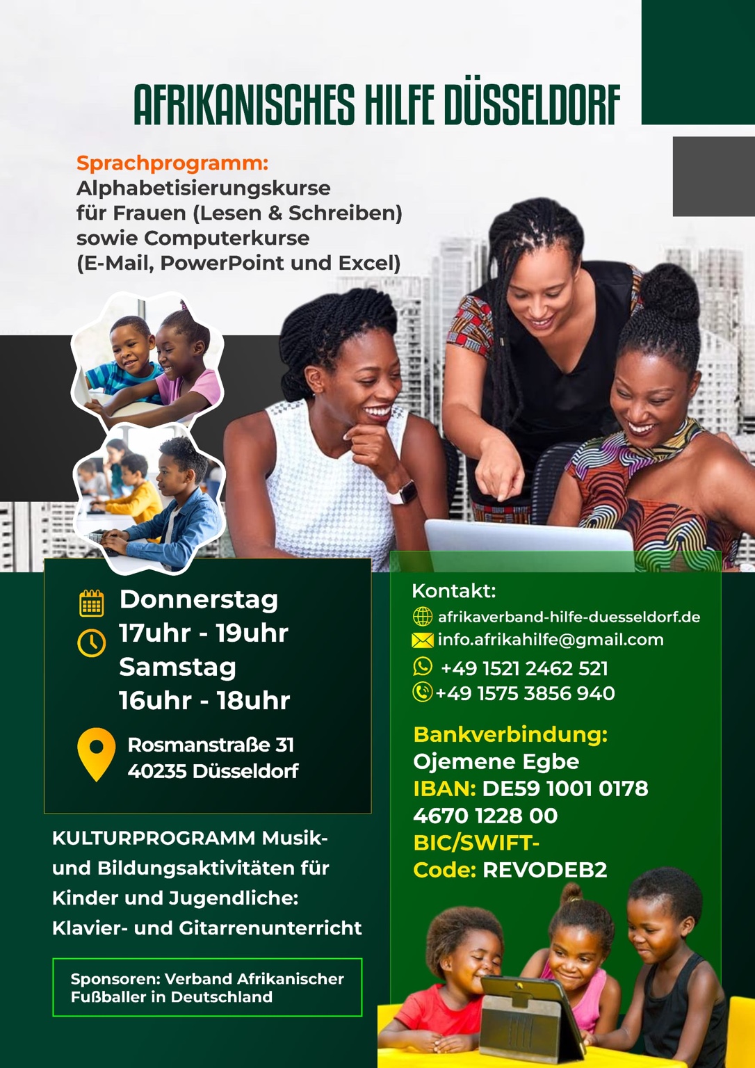 Afrikanische Hilfe Düsseldorf programme flyer